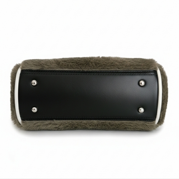 Von Dutch Olive Green Faux Fur Handbag - Picture 8 of 11